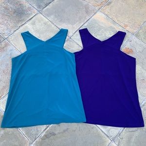 Set of 2 Details Jewel Tone Jersey Sleeveless Tops